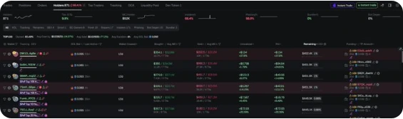 Validasi di tab Holders: cek pola wallet dan kolom Funding / TF Amount di kanan. (Screenshot: GMGN)